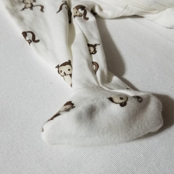 Gymboree Mischievous Monkey up to 7 lbs. Footed Sleeper NWT - Picture 2 of 3